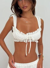 Midnight Sugar Micro Crop Top White