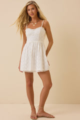 Olive Embroidered Mini Dress